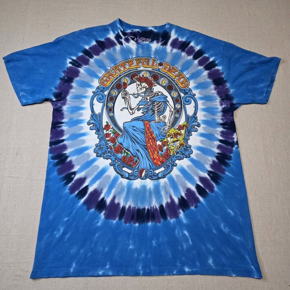 Grateful Dead XXL T-Shirt Blue 2018 Liquid Blue Tie Dye Bertha Festival Deadhead